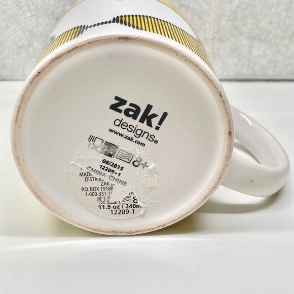 Ceramic Snoopy Dog Peanuts Coffee Mug Cup ZAK Designs 2015 11.5oz. NWT Yellow - Picture 6 of 12